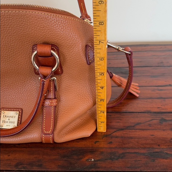 Dooney & Bourke Bristol Caramel Leather Satchel With Detachable Strap. - Picture 17 of 17